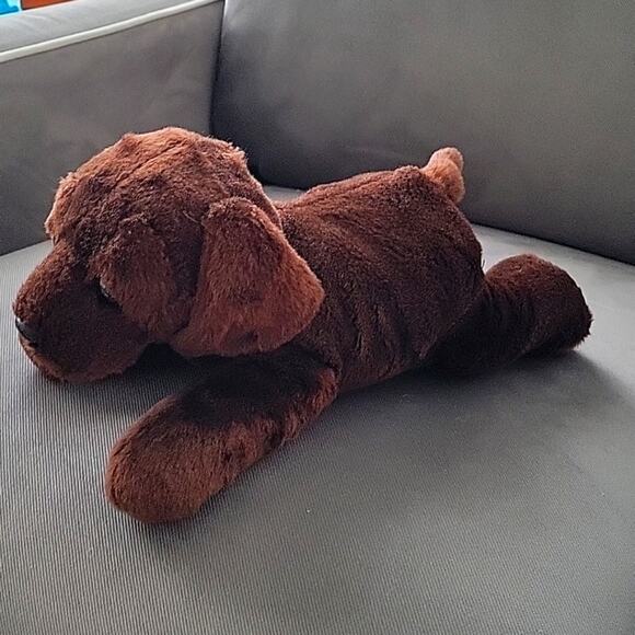 Aurora Choclate Lab Max Puppy Stuffed Animal Plush 12" Toy Dog - Picture 3 of 7